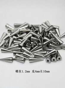 100入組不銹鋼穿孔首飾替代品:圓錐眉環,唇釘,舌環,耳釘,馬蹄鐵戒指,肚臍環 - 銀色 - 查看 4