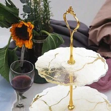 3 层树脂模具，坚固的树脂模具架，厚环氧树脂多层 DIY 托盘模具，树脂硅胶铸造模具，带皇冠金属支架，用于制作服务器托盘 - 彩色 - 查看 6