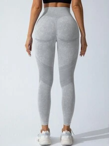TCVC Pantalones ajustados de cintura alta y unicolor para mujer, mallas elásticas ajustadas para entrenamiento, que dan forma al Body y controlan el abdomen, aptas para ejercicio en interiores y exteriores, pantalones de yoga