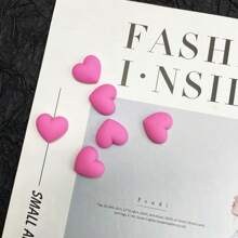 10/20/30pcs Cute Colorful Heart Shaped Resin Craft Accessories, DIY Hair Clip, Shoe Decor, Hat Patch, Handcraft Materials - Random Color