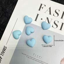 10/20/30pcs Cute Colorful Heart Shaped Resin Craft Accessories, DIY Hair Clip, Shoe Decor, Hat Patch, Handcraft Materials - Random Color