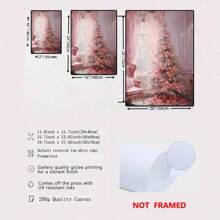 YIKES 1 pièce Père Noël Veille de Noël Privée Bonhomme de neige Cadeau de Noël Flocon de neige Rose Mode Murale Affiche Nordique Décoration de chambre Chambre de fille Suspension Tête de lit Peinture sans cadre