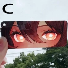 1pc Anime Eye-Shaped Transparent Card, Anime Peripheral Creative Backpack/Keychain Pendant Card, Collection Commemorative Card