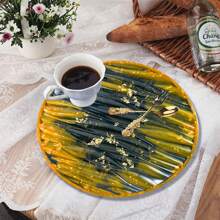 1pc Silicone Mold Tray For Resin DIY Wave Coaster, Tea Tray, Fruit Plate Display Decoration