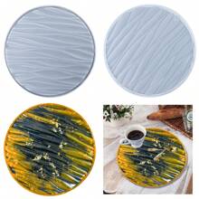 1pc Silicone Mold Tray For Resin DIY Wave Coaster, Tea Tray, Fruit Plate Display Decoration