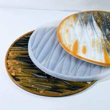 1pc Silicone Mold Tray For Resin DIY Wave Coaster, Tea Tray, Fruit Plate Display Decoration