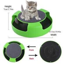Juguete interactivo para amantes de los gatos y mamás de gatos con ratón giratorio, poste rascador y juguete de rompecabezas con ratón, todo en un diseño verde para gatos de interior y gatitos que aman a sus dueños