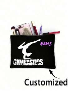 Custom Rhythmic Gymnastics Printed Cosmetic Bag - Dance Makeup Bag,Customizable To Your Exclusive Design, Storage Bag,Reusable Women's Toiletry Organizer, Handheld Party Pouch, School Pencil Case, Gymnastics Gift For School Cosmetic Bag Back To School Supplies Cosmetic Storage School Stuff Bag Organizer Room Stuff,Letter,Cosmetic Bag/Makeup Bag,Ideal Gifts For Her,Women, Rookies & White-Collar Workers,Girlfriend,Pink Girls,Her,Friends,Children,Family,Travel Accessories - Black - View 4