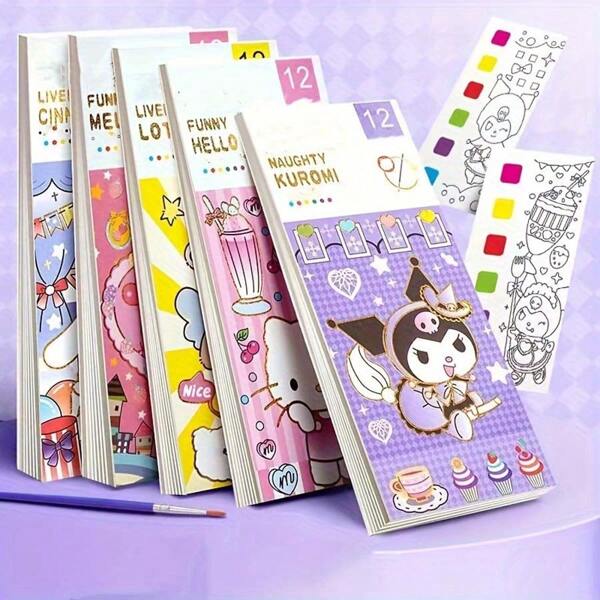 1pc Caderno de esboços de aquarela - Bloco de rabiscos faça você mesmo com caneta de rabiscos, livro de desenho para estudantes e artistas