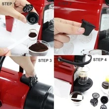iCafilas Set de 6 cápsulas de café recargables y reutilizables para espresso, accesorios de café para volver a la escuela