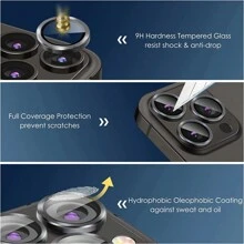 CSDZ 3PCS Lens Protector Glass Compatible With Iphone 13 11 12 14 Pro Max 15 Plus Camera Lens Protection Compatible With Iphone 12 13 16 Mini Metal Ring Camera Film Waterproof Tempered Glass Shockproof Anti-Fall Anti-Fall Scratch Resistant Anti-Fingerprint Full Cover - Clear - View 5