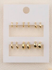 1 set Nouveaux boucles d'oreilles simples et minimalistes en forme de C, design de boucles d'oreilles pour femmes