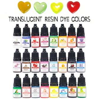 Upgraded Clear Epoxy Resin Pigment Set- Highly Concentrated 24 Colors Crystal Transparent Epoxy Resin Dye For UV Resin Coloring, DIY Resin Art Jewelry Making - Concentrated UV Resin Colorant For Paint, Tumbler, Craft - 0.18 Oz/5ml Each