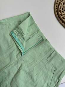 Women's Marrante Tube Top And Shorts Set | Elastic Back Design - 淡綠色 - 查看 4