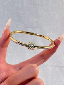 Camhanno 1 Piece Of Stainless Steel Bracelet For Elegant Fashion Party, A Holiday Gift For Both Men And Women - Silver - View 5