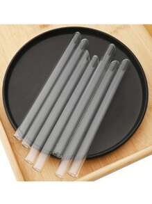 2/3/4/6pcs Glass Straws With 1/2pcs Cleaning Brushes, Suitable For Milk, Juice, Bubble Tea Drinking, Home Gatherings, Theme Parties, Wedding, Bar, Beach,School Supplies - Clear - View 3