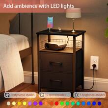 ✨LAKEMID Nightstand Set Of 2 , Night Stand With Drawer, Side Tables Bedroom, End Table For Living Room, Office|Enhanced Design|Suitable For Pet-Owning Households|Autumn & Winter Heartwarming Gift|Christmas & Halloween Gift|Newly Upgraded Thickened Edition|Thanksgiving Day|Celebration Gifts|NYE Party Gifts|Lunar New Year 2026|New Year's Eve|Valentine's Gifts|Made Me Buy It: Must-Haves To Stock Up On✨ - 黑色 - 查看 2