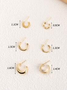 1 set Nouveaux boucles d'oreilles simples et minimalistes en forme de C, design de boucles d'oreilles pour femmes