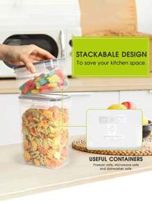 36 piezas Recipientes herméticos para almacenamiento de alimentos para organización y almacenamiento de despensa de cocina, recipientes de almacenamiento de cocina de plástico con tapas para harina, azúcar y cereales, etiquetas y marcador
