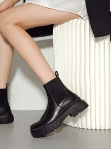 Women's Fashion Comfortable Casual Solid Color Ankle Boots, Versatile