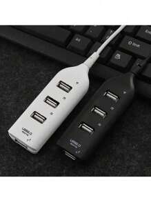 HUB 4 Ports USB 2.0 Multi Ports USB For Laptops - Black and White - View 4
