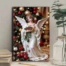 Christmas Angel Canvas Printing, Suitable For Bedroom, Kitchen, Bathroom, Living Room, Office Art Decoration-1 Pc Wooden Framed Canvas Painting Thickness Cm/0.9inch High Quality Wall Art Prints Poster Direct Hanging Wall Picture Decor For Home Gifts, Christmas Gift, Living Room, Bath Room, Bedroom, Kitchen