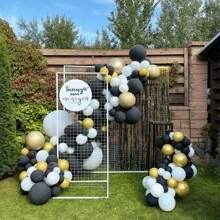 30/20 Peças Conjunto de Balões de Látex de Confete de Papel Multicolorido Preto e Dourado - Perfeito para Dia das Mães, Casamentos, Aniversários, Aniversários, Formatura, Feriados e Revelação de Gênero - Decoração de Festa Interna/Externa