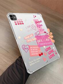 1 Custodia protettiva trasparente con frasi compatibile con iPad/iPad Air/iPad Pro, a prova di caduta, adatta come regalo di San Valentino per amici e familiari - Trasparente - Visualizzare 4