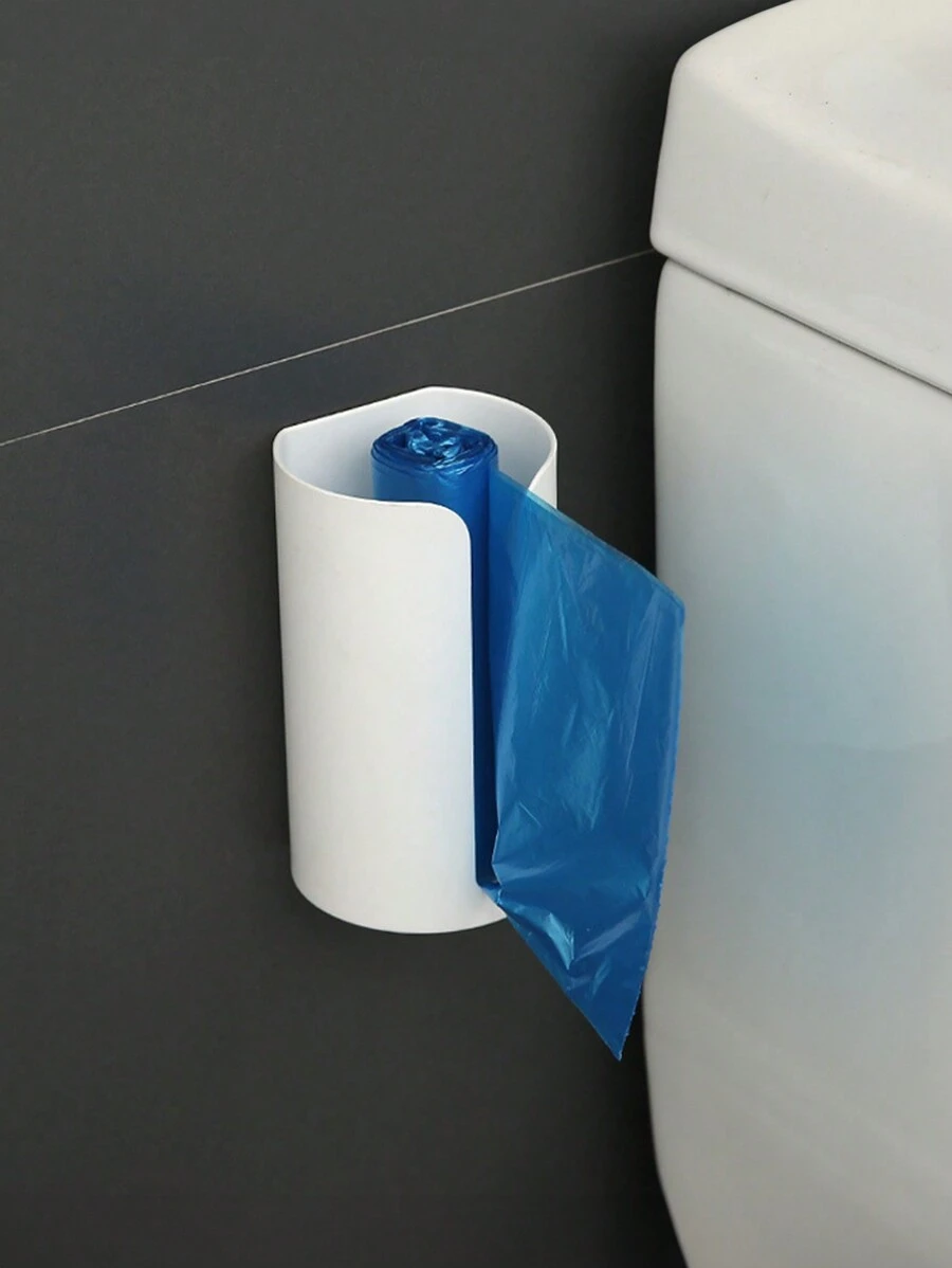 1pc Trash Bag Holder,Rubbish Bag Dispenser Wall Mount Toilet Paper Holder Trash Bags Holder Recycling Grocery Pocket Bag Holder Dispenser Tissue Dispenser,Hanging Storage Organizer Wall Mounted Container For Kitchen Bathroom - Multicolor - View 1