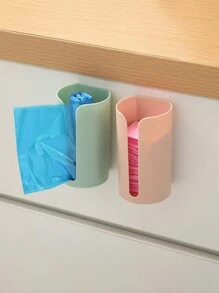 1pc Trash Bag Holder,Rubbish Bag Dispenser Wall Mount Toilet Paper Holder Trash Bags Holder Recycling Grocery Pocket Bag Holder Dispenser Tissue Dispenser,Hanging Storage Organizer Wall Mounted Container For Kitchen Bathroom - Multicolor - View 10