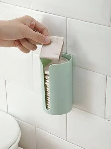 1pc Trash Bag Holder,Rubbish Bag Dispenser Wall Mount Toilet Paper Holder Trash Bags Holder Recycling Grocery Pocket Bag Holder Dispenser Tissue Dispenser,Hanging Storage Organizer Wall Mounted Container For Kitchen Bathroom - Multicolor - View 3
