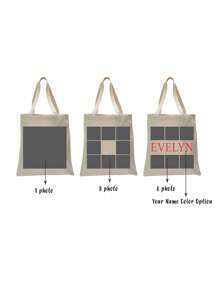 1pc Customized Photo Canvas Bag, Personalized Tote Bag,Customizable Pictures And Text, Foldable, Large Capacity&Lightweight, Stylish Versatile,For Women, School Bag/College Backpack Ideal Gifts For Her Women, Rookies & White-Collar Workers, Girlfriend, Pink Girls For Graduation, For Weddings,All-Purpose,Large Capacity,Versatile,Multifunction,Colorful,Cute,Adorable,Contracted,Funny,Kawaii,Y2K,Minimalist,Commuting,Business Casual,Basics,Custom,Personalized,Unique,Customized,Ideal Gifts For Him,Ideal Gifts For Her,Her,Family,Friends,Girlfriend,For Anniversaries,For Birthdays,For Holiday/ Vacation,For Outdoors/Outings/Travel/Hiking/Stadium/Sports/Climbing,For Business/Commute/Work/Office,Vacation