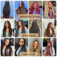 6Packs Ocean Wave Crochet Hair ,30Inch Black Deep Wave Braiding Hair For Women Synthetic Curly Crochet Hair Extensions Wavy Braiding Hair Bohemian Crochet Braids