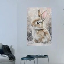 Charming Winter Christmas Bunny Canvas Print -   Wall Art For Living Room, Bedroom, Office & Kitchen Decor