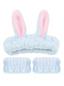 Juego de 6/4/1 diadema de felpa coral impermeable, juego de diadema y muñequera, juego de diadema y muñequera para el cuidado de la piel y spa, herramientas antideslizantes para el lavado y el cuidado de la piel de las mujeres, diadema suave de ducha para el lavado del rostro, herramientas de belleza, diadema de toalla, ducha, maquillaje, entrenamiento, spa, elegante y elegante, un regalo para una mujer, un regalo para un hombre