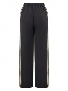 Womens Y2k Striped Sweatpants Loose Elastic Waist Straight Wide Leg Drawstring Track Pants Trousers Baggy Casual Joggers Sweatpants With Pockets 90s Aesthetic Clothes Streetwear For Teen Girls