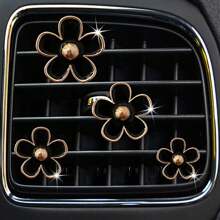 4pcs Alloy Daisy Car Air Outlet Fragrance Decoration Clip Car Interior Car Decoration Supplies Set