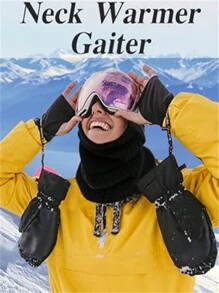 1 件羊毛冬季颈部保暖器，男女通用滑雪面罩，颈部围巾和腿部保暖器，厚实防风