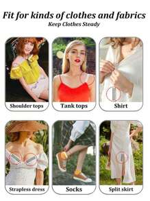 72pcs/Pack Dress Non-Slip Double-Sided Tape, Shirt Collar Invisible Tie Clothing Tape, Gentle On Skin And Fabric, Suitable For Clothing, Travel, Sports, Outdoor, Waist Band