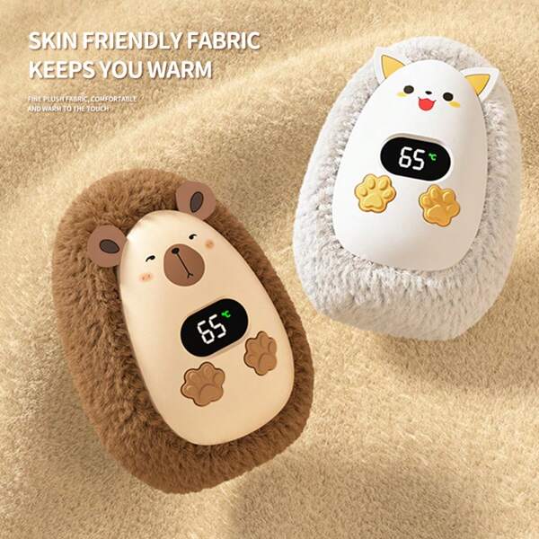 Calentador de manos portátil e inteligente con diseño de dibujos animados, calentador de mano recargable de larga duración para uso en exteriores, regalo para el invierno en el hogar, 1200mAh