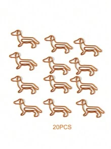 5/10/20 件腊肠犬形状金属回形针，创意可爱动物形状活页夹，适用于书包和文件，返校，学校用品