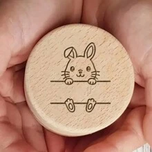 1pc Personalized Baby Tooth And Curl Keepsake Set - Wooden Carved Jewelry Box, Suitable For Child Growth Memory, Perfect Gift, Birthday Present, Suitable For Christening, Baby Shower Or First Haircut, Back To School,Customized Kids Growth Souvenirs,Warm Ambience - Wood Color - View 12