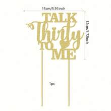 1 件闪光 Talk Thirty To Me 蛋糕装饰 Dirty 30 适合 30 岁生日快乐结婚纪念日 Hello 30 派对装饰用品 - 彩色 - 查看 11