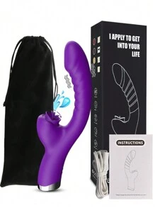Vibrador con lengüeta para estimular el clítoris de las mujeres, con 20 velocidades, vibrador de silicona recargable de 2 en 1 para placeres sexuales adultos.