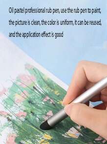 3pcs Oil Pastel Art Supplies Set, Including Blending Stick, Painting Brushes, Scraper Tool For Transitional Blending, Smudging, Mixing, Shading - Multicolor - View 5