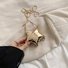 Stylish Gold And Silver Metal Crossbody Bag - Lightweight, Magnetically Closed, Removable Shoulder Strap, Unlined - Perfect For Every Occasion - Rose Gold - View 1