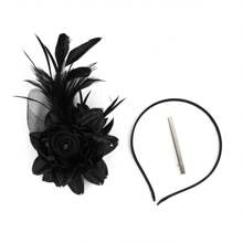 1Pc Fascinator Hats For Women Tea Party Hat Kentucky Flower Organza Fascinators Headband Brooch Derby Hats For Wedding - A - View 19