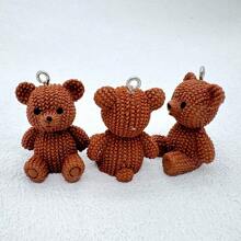 5 Pcs/10 Pcs Cute Bear Shape Charms, Suitable For DIY Jewelry Making - Resin Earrings, Necklaces, Handbags And Keychain Accessories - Non-Embedded Pendant Set
