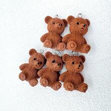 5 Pcs/10 Pcs Cute Bear Shape Charms, Suitable For DIY Jewelry Making - Resin Earrings, Necklaces, Handbags And Keychain Accessories - Non-Embedded Pendant Set