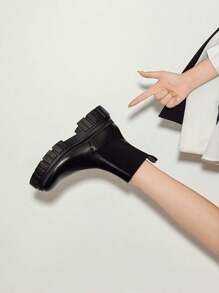 Women's Fashion Comfortable Casual Solid Color Ankle Boots, Versatile